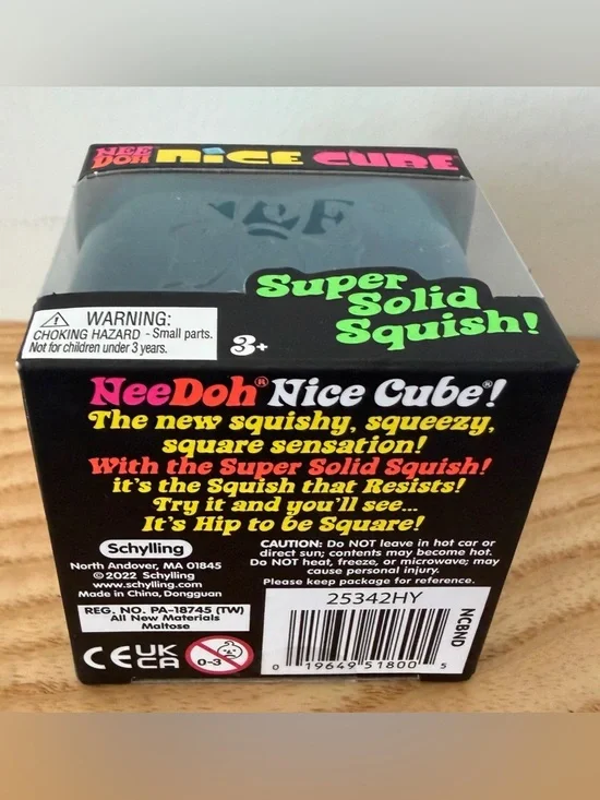 Blue Needoh Squish NICE CUBE - Original Medium 2.25” square - Sealed New in Box - Picture 6 of 7